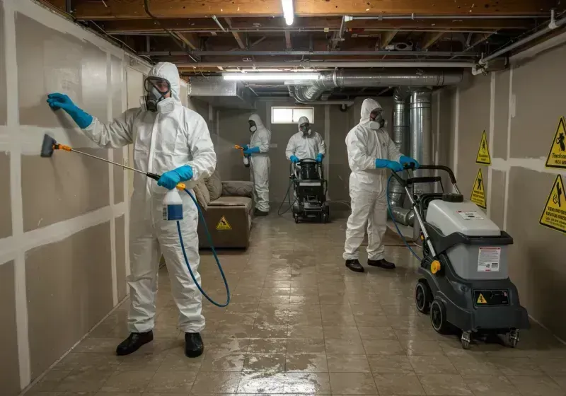 Basement Moisture Removal and Structural Drying process in Hardinsburg, KY